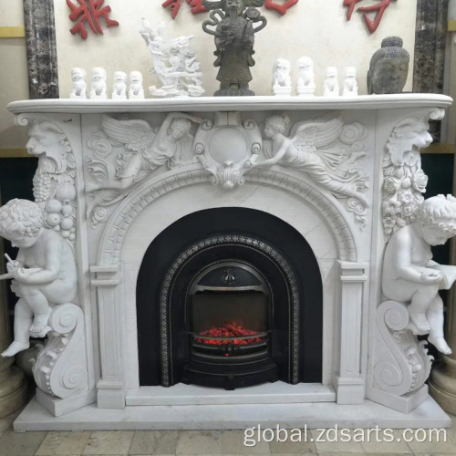 Marble Sculpture Art Customized stone fireplace for villas Factory